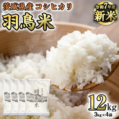 令和7年産 先行予約 》 コシヒカリ 「幻の米 羽鳥米」 12kg (3kg × 4袋