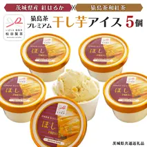 猿島茶 プレミアム 干し芋 アイス 5個 セット お茶 芋 お芋 ほしいも アイスクリーム 和紅茶  [DV018sa]