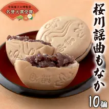 桜川謡曲もなか10個入り 全国菓子大博覧会 「名誉大賞」受賞 和菓子 あんこ もなか  [AA003sa]