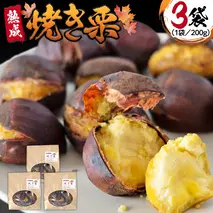 《 先行予約 》《 吉原農場 の 完熟栗 》熟成 焼き栗 ( 200g × 3袋 ) 完熟 栗 くり クリ 栗ごはん 果物 フルーツ 贈答 ギフト 旬 秋の味覚 秋 冬 正月 おせち《 2025年10月下旬発送開始 》 [FC008sa]
