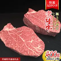 【常陸牛特選A5】シャトーブリアン 200g × 2枚 (400g) ( 茨城県共通返礼品 ) A5ランク ひたちぎゅう 牛肉 ブランド牛 高級 和牛 国産 ヒレステーキ ステーキ 希少部位 冷凍 [CD079sa]