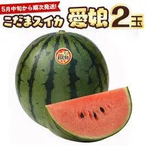 こだまスイカ　愛娘（２玉）【2026年5月中旬より発送開始】 際まで甘いこだまスイカ すいか スイカ 西瓜 甘い [BC030sa]
