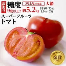 《 2026年収穫分 先行予約 》 訳あり 糖度9度以上 スーパーフルーツトマト 大箱 約2.6kg × 2箱  (20～35玉/1箱) フルーツトマト ブランドトマト 野菜 ギフト 贈答 [BC039sa]