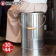 クッション付きスツール缶L　シルバー　インテリア 収納 椅子 スツール おしゃれ