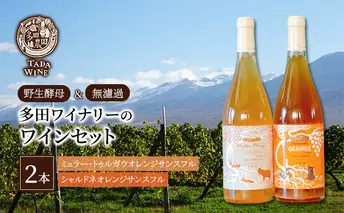 【酸化防止剤無添加】オレンジワイン2種類 野生酵母&無濾過 多田ワイナリー 北海道 上富良野町 ワイン セット お酒 アルコール