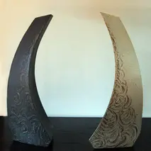 花器 A 白・黒セット 【一輪挿し 手作り 陶器 オブジェ インテリア 癒し 贈り物】(H038123)