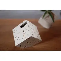 花器 キューブ(小) 白 【一輪挿し 手作り 陶器 オブジェ インテリア 癒し 贈り物】(H038124)
