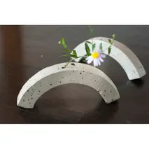 花器 アーチ 白 【一輪挿し 手作り 陶器 オブジェ インテリア 癒し 贈り物】(H038126)