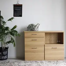 トラクト チェスト＋OP引出＋120天板 NA 【食器 キャビネット 家具 国産 組み合わせ 収納家具 完成品】(H060641)