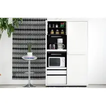シュール 120キッチンボード 【キッチンカウンター キッチンボード 食器棚 収納 組立設置付 梱包材引き取り ホワイト 日本製】(H062308)