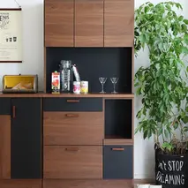 モデロ 90キッチンボード BR_BK 【食器棚  食器 ダイニングボード 家具 国産 家電収納庫 ダイニング】(H060657)