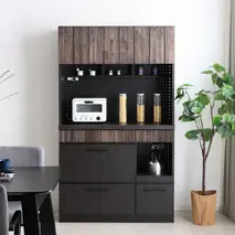 RESE 105KB C(板扉上台・引出下台) 【キッチンボード レンジ 食器棚 食器 キッチン 家具 国産 収納 台所収納 完成品】(H060647)