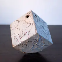 花器 キューブ(大) 白 【一輪挿し 手作り 陶器 オブジェ インテリア 癒し 贈り物】(H038117)