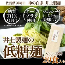 低糖麺 20入 【九州 佐賀県 名産品 神埼めん 糖質70％OFF 低糖質麺 糖質制限の方 ダイエットにおすすめ】(H057107)