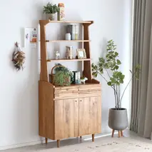 アルグ 80シェルフ 【ラック 収納棚 本棚 リビング フリーラック 家具 国産 ライトブラウン】(H060310)