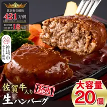 【累計421万個販売！】安定の味と品質！失敗したくない方は是非！佐賀牛入り ハンバーグ 20個 大容量 2.4kg (120g×20個) 【佐賀牛 国産 冷凍】(H083102)