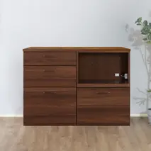 トラクト チェスト＋OP引出＋120天板 WN【食器 キャビネット 家具 国産 組み合わせ 収納家具 完成品】(H060669)