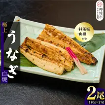 【職人手焼き】国産特大うなぎ白焼2尾(1尾あたり約170g前後)【国産 うなぎ 鰻 ウナギ 極上 白焼き 香ばしい 旨味 スタミナ 抹茶塩 山椒】(H097110)
