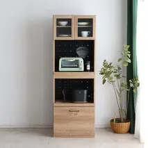 トラクト ガラスOP＋OP引出 SN 【食器 キャビネット 家具 国産 組み合わせ 収納家具 完成品】(H060519)