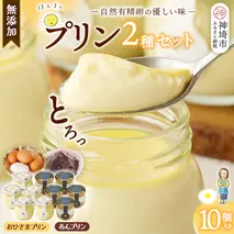 本間農園の無添加プリン2種 10個セット 【スイーツ 平飼い 無添加 有精卵 ミルン牧場 牛乳 プリン県 プリンマップ】(H073113)