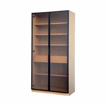 ロッコストレージ 900H ナチュラル【飾り棚 ディスプレイラック コレクションラック ガラス戸 本棚 収納 完成品】(H062248)