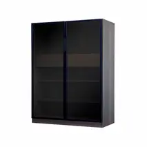 ロッコストレージ 900M ブラウン【飾り棚 ディスプレイラック コレクションラック ガラス戸 本棚 収納 完成品】(H062252)