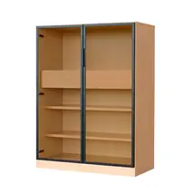 ロッコストレージ 900M ナチュラル【飾り棚 ディスプレイラック コレクションラック ガラス戸 本棚 収納 完成品】(H062253)