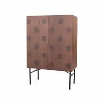 フォーグ 80キャビネット【キャビネット リビング収納 水玉模様 収納 完成品】(H062255)