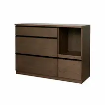 バルド 117キッチンカウンター ブラウン【キッチンカウンター カウンター 食器棚 収納 飛散防止フィルム付き 完成品】(H062258)