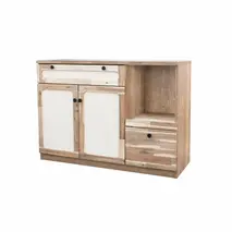 ティゴ 120カウンター【キッチンカウンター カウンター キッチン収納 ラタン調 完成品】(H062273)