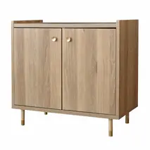 ヴァロ 80キャビネット ドア【 収納 テレビ台 コンパクト 真鍮取っ手 真鍮つまみ 脚先真鍮色仕上げ 開梱設置 梱包材引き取り 完成品】(H062287)