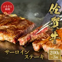 【和牛セレブ】佐賀牛 サ—ロインステーキ 200g×3枚【肉 ブランド牛 和牛 牛肉 ふるさと納税】(H113120)