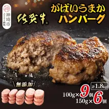 佐賀牛がばいうまかハンバーグ(100g×9個+150g×6個)【佐賀県産 国産 佐賀牛 肉 お肉 牛肉 豚肉 冷凍 無添加】(H118103)