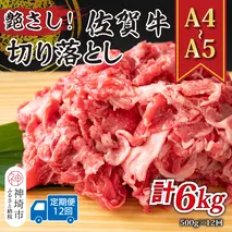 【12か月定期便】艶さし！【A4～A5】佐賀牛切り落とし 500g×12回【肉 牛肉 ブランド牛 黒毛和牛 ふるさと納税】(H112311)
