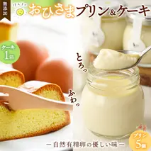 おひさまプリン&ケーキセット【スイーツ 平飼い 無添加 有精卵 ミルン牧場 牛乳 プリン県 プリンマップ 】 (H073110)
