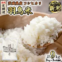 《全3回 定期便》《 令和7年産 先行予約 》 コシヒカリ 「幻の米 羽鳥米」 計 9kg (3kg × 3回) 筑波北麓秘蔵米 お米 ごはん 精米 コメ 白米 国産 茨城県 桜川市 限定 期間限定 数量限定 銘柄米 [AX013sa]