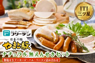 フリーデン やまと豚 ナチュラル無塩せきセット｜ソーセージ ウインナー チョリソー ベーコン ロースハム [0365]