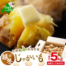 2026年3～4月発送 北海道別海町産 越冬じゃがいも5kg(１種おまかせ)【JV0000006】（きたあかり、ワセシロ、男爵、メークイーン、レッドムーン）