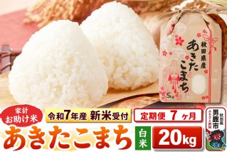 《令和7年産 新米受付》《定期便7ヶ月》【白米】家計お助け米 あきたこまち 20kg（5kg×4袋）|10733