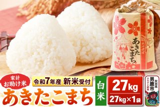《令和7年産 新米受付》【白米】家計お助け米 あきたこまち 27kg 秋田県 男鹿市 こまちライン|10349