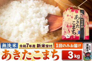 《令和7年産 新米受付》【無洗米】秋田県産 あきたこまち 3kg 秋田県 男鹿市 こまちライン|10430