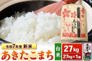 令和7年産 新米【白米】秋田県産 あきたこまち 27kg 秋田県 男鹿市 こまちライン|10289