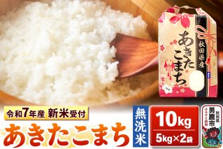 《令和7年産 新米受付》【無洗米】秋田県産 あきたこまち 10kg（5kg×2袋）秋田県 男鹿市 こまちライン|10351
