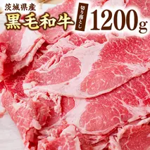 茨城県産 黒毛和牛 切り落とし 1200g [AI012ya]