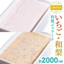 大地の恵み！！ 特製 ジェラート ( いちご ・ 和梨 各1個 ) 計 2000ml アイス デザート スイーツ ふるさと納税 10000円 梨 苺 イチゴ 旬 [AU102ya]