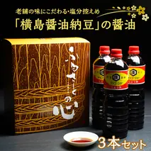 老舗の味にこだわる「横島醤油納豆」の醤油　３本セット　[AO014ya]