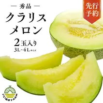 【 令和8年産 】【 先行予約 】クラリスメロン 秀品 1箱 2玉入り 飯岡 メロン クラリス 青肉 果物 フルーツ 甘い [CG004ya]