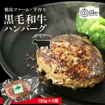 大人気！黒毛和牛手作りハンバーグセット≪敷島ファーム≫　