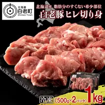 北海道産 白老豚 ヒレ 切り身 500g×2パック