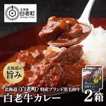 カレー レトルト 白老牛カレー 180ｇ×2箱 北海道 国産 和牛 ビーフカレー